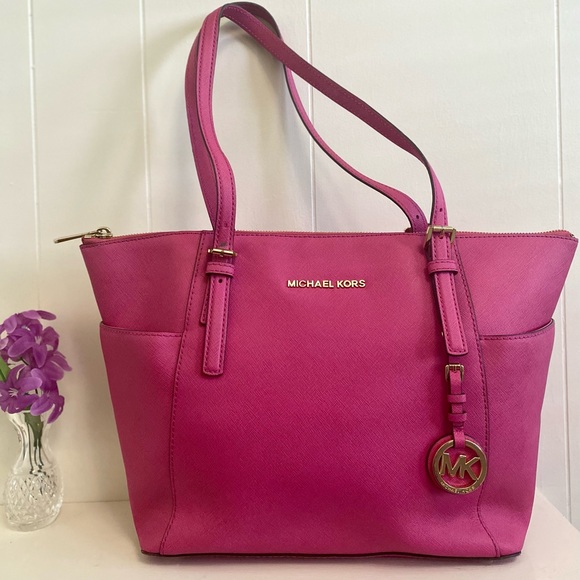 Michael Kors Handbags - Michael Kors Saffiano Leather Hot Pink Bag